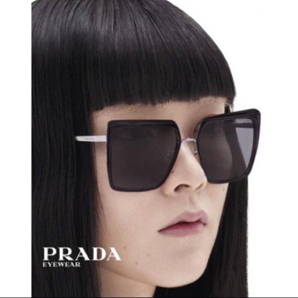NEW PRADA PR58WS 1AB5Z1 POLARIZED WOMEN’S SUNGLASSES PRADA PR 58WS BLACK EYEWEAR - Picture 2 of 14